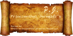 Princzenthal Jeremiás névjegykártya